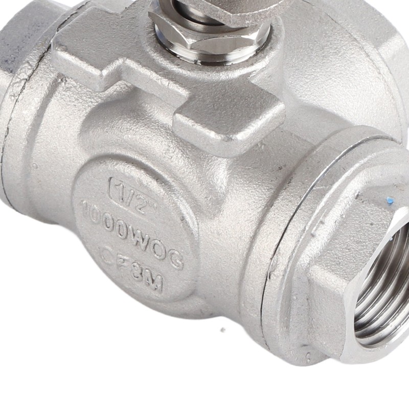 Stainless Steel SUS304 Pipe T Port Ball Valve Three Way