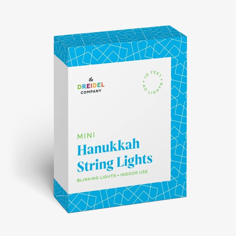 The Dreidel Company Hanukkah LED String of Lights Menorah and
