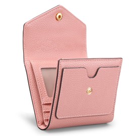 GAEKEAO Women's Small Purse, Women's Small Purse with RFID Protection, Women's Purse with Zip Pocket with Coin Compartment, Card Case, Type2-Pink, Minimal