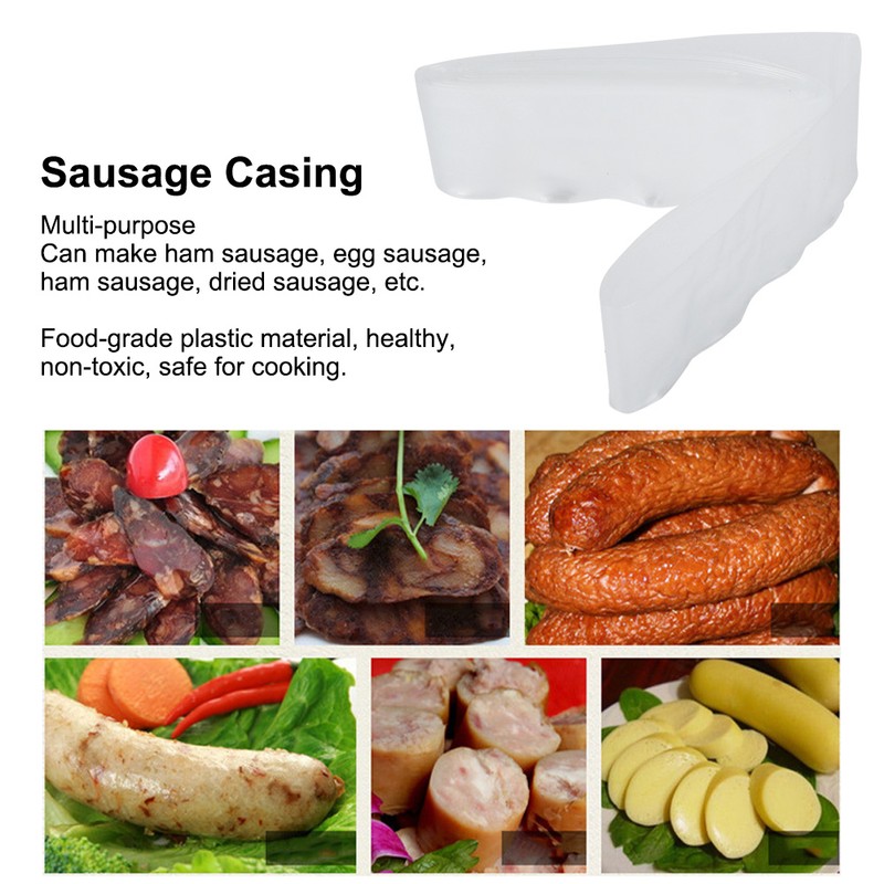 50m x 50mm Food Grade Plastic Inedible Sausage Ham Hot