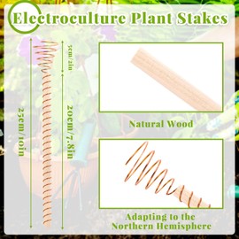 NACHLYNN 6 Pack Electroculture Plant Stakes Electro Culture Gardening Soft Copper Wire Long Copper Garden Stakes for Gardening Growing Plants and Vegetables