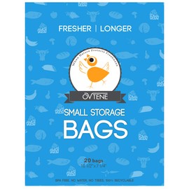 OVTENE Food Storage Bags for Cheese, Meat, and Produce - Keeps Food Fresher Longer (20 Small bags 10.5"x7.25")