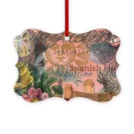 CafePress St. Augustine Florida Vintage Collage Ornament Scroll Holiday Ornament 4" x 2.75"