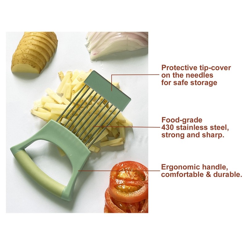 Onion Slicer Vegetable Chopper Onion Holder Slicing,Tomato Cutter with Cover