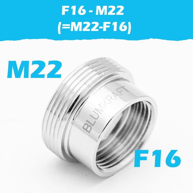 BLUMKRAFT 2 Pcs F16 - M22 Metal Solid Silver Plated