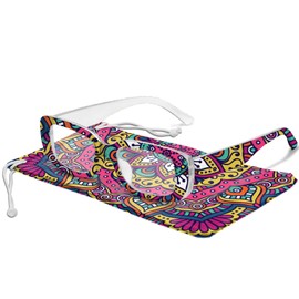 Miwasion Blue Light Blocking Glasses,Rectangle Fashion Retro Frame,Anti Glare UV Ray Computer/TV/Gaming/Phones Anti Eyestrain Glasses for Women Men(Pink-Bohemian)