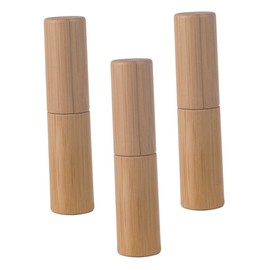 FRCOLOR DIY Lipstick Tube Bamboo 3pcs Empty Lipstick Containers for DIY Lip Gloss 5g