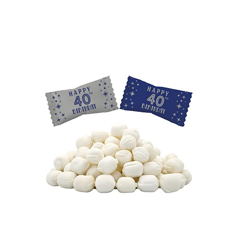 Fruidles 40th Birthday Buttermints, After Dinner Mint Candies, Fat-Free, Individually