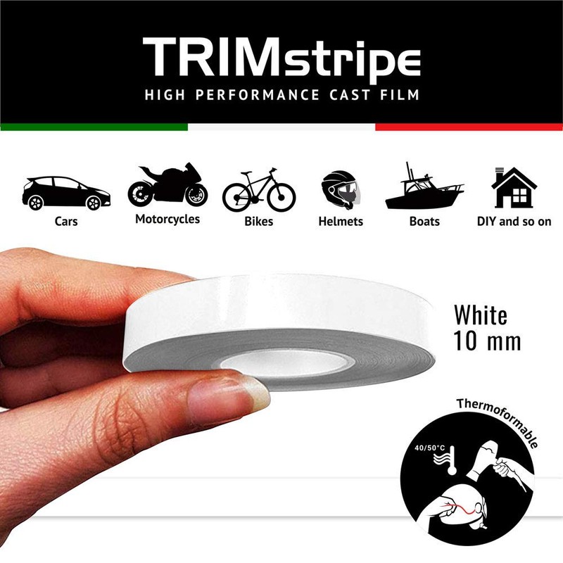 4R Quattroerre.it 10494 Trim Stripes Adhesive Strips for Cars, White,