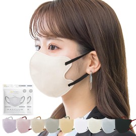 [一木良品] 夏用マスク 20枚入(10枚×2パック)お徳用 3Dマスク 薄い クール 立体 バイカラー masclub 不織布 血色 立体構造 不織布カラーマスク 高通気 おしゃれ くちばし 使い捨て 小顔 耳が痛くならない 花粉・ホコリ・PM2.5、ウイルス飛沫カット (アイボリー)