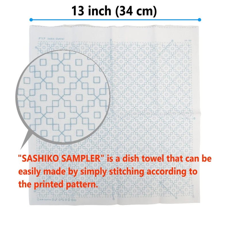 DARUMA Hitomezashi Sashiko Kit – Kit de aguja e hilo