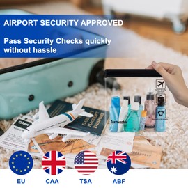 Pack of 4 Airport Approved Transparent Toiletry Bags, Leak-proof Airport Safety Approved Liquid Bags, 20 x 20 cm, Waterproof Travel Toiletry Bags for Liquids and Cosmetics, 4pc-black