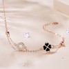 Bracelets for Women Rose Gold Layered Bracelet Four Leaf Clover
