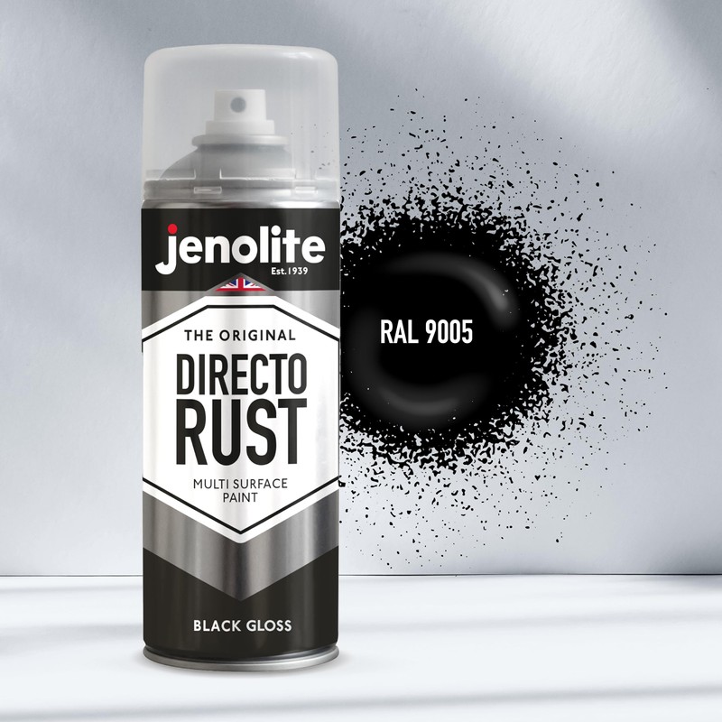 JENOLITE Directorust Gloss Spray Paint | BLACK | 400ml (13.52