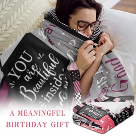 Spwasplo Birthday Gifts&Decorations for Women Grandma Mom Wife Daughter Sister Friends Unique - Soft Birthday Throw Blanket for Bedding Sofa 60"x50"