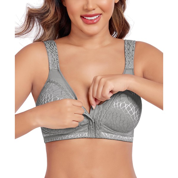 Exclare Women's Front Closure Posture Back Full Coverage Wirefree Everyday