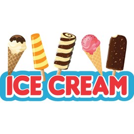 ICE Cream 2 36" Concession Decal Sign cart Trailer Stand Sticker Equipment