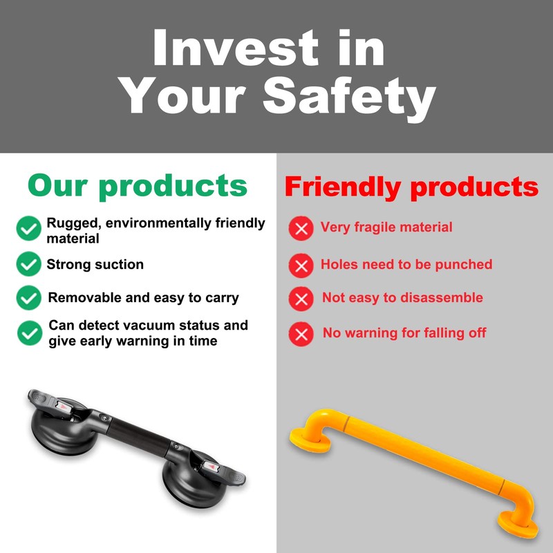 Daren Medical 15-Inch Shower Handle - Upgraded Grab Bar with