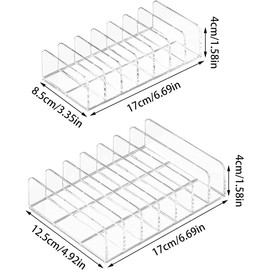 2PCS Makeup Organiser, Clear Acrylic Organiser, Acrylic Makeup Organiser, 7-Section Divided Cosmetics Make up Storage Organizer Box, Plastic Cosmetics Holder, for Dresser Vanity Bathroom Kitchen