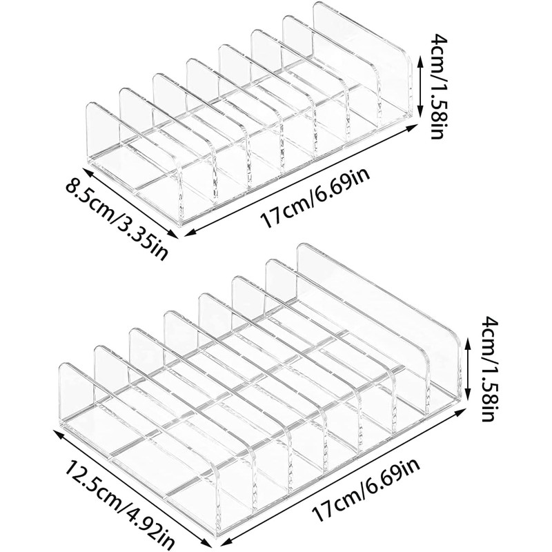 2PCS Makeup Organiser, Clear Acrylic Organiser, Acrylic Makeup Organiser, 7-Section