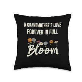 A Grandmother's Love Forever In Full Bloom Funny Cute Throw Pillow