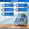 Comfort Zone Cradle Floor Fan, Electric, High-Velocity,180 Degree Adjustable Tilt,