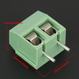 50pcs 2Pin Terminal Block Connector, 5mm Pitch Green PCB Universal Screw Terminal Block Connector for Calculators General Computer Electronic Equipments