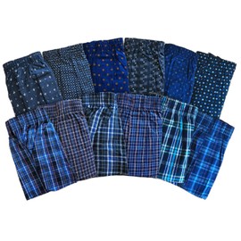 Free Advance (4 Piece Purchase Planned Item) Trunk Set of 4! Ultra Printed Pattern, Check, Striped Pattern, 100% Cotton, Gentleman's Inner Wear Trunks, blue
