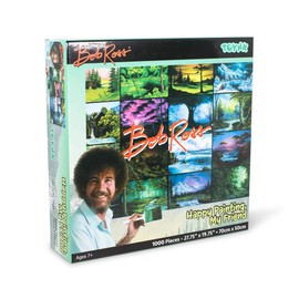 Bob Ross Happy Painting, My Friend Puzzle para Adultos y niños, Rompecabezas de 1000 Piezas, Paisaje de la Naturaleza, Juguete Interactivo para la Noche de Juegos Familiares, 28 x 20 Pulgadas