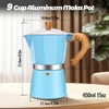 Vaolvpant 9 Cup Aluminum Moka Pot Classic Stovetop Espresso Coffee