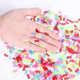 ZhangyiHot 100pcs Rainbow Color Loom Bands S Clips Refill Connecting Loom Band Hooks for Weaving Necklace Jewelry Craft Making Tool Fashion Weaving and Spinning