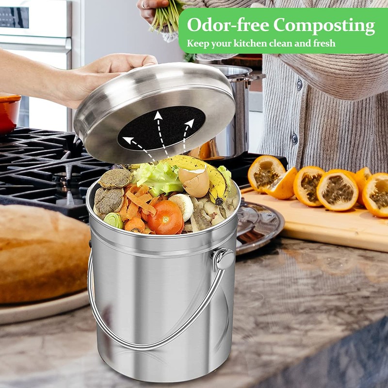 7 Pack Compost Bin Charcoal Filters Round Indoor Kitchen Compost