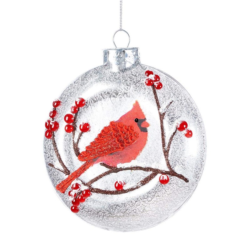 Giftcraft 664526 - Adorno redondo plano con pájaro, 11,4 cm