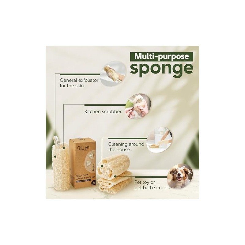 Juego Esponjas Lufa Green Glow 100 Origen Vegetal Colorantes Biodegradables