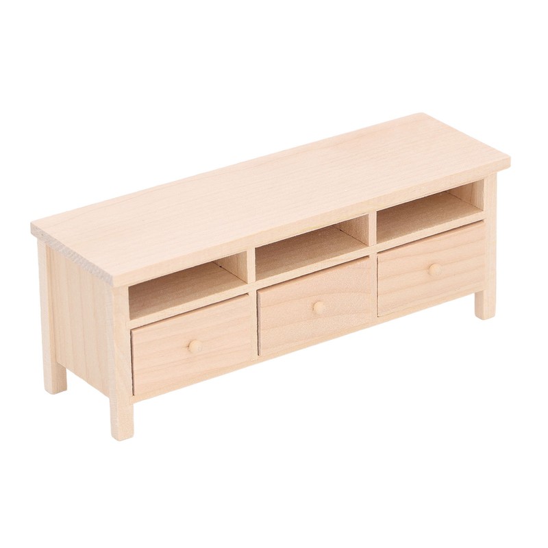 Miniature TV Cabinet Simulation Drawers Design Decorative Wooden Furniture Model