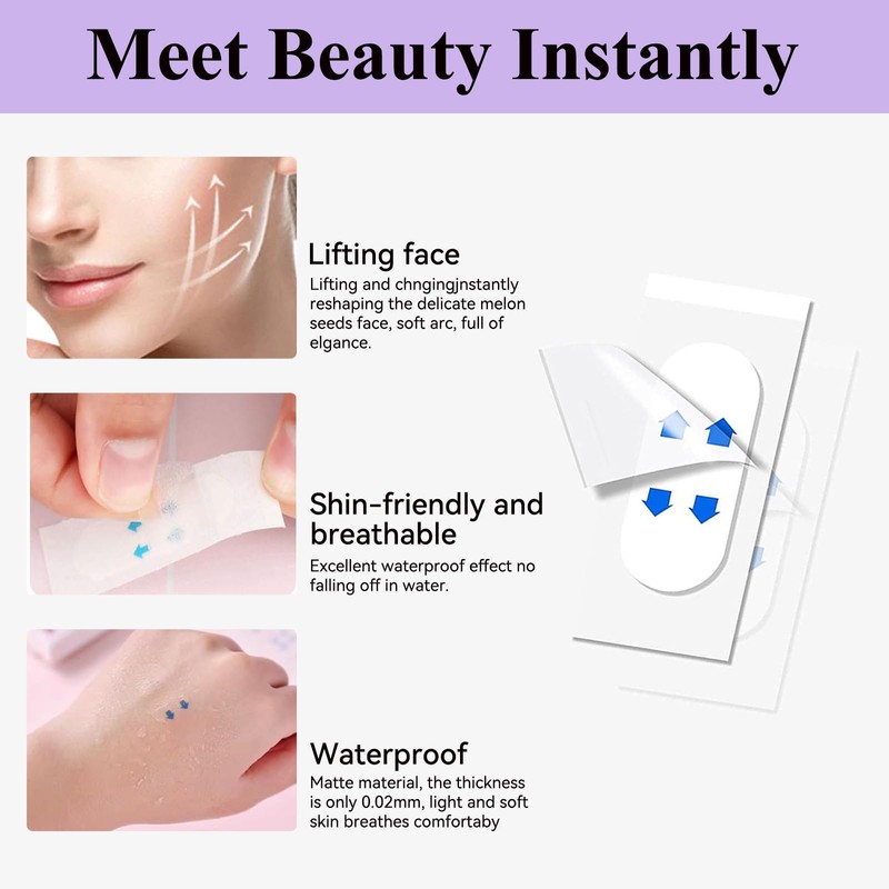 Face Lift Tape 60 Pcs Face Lift Tape Invisible Waterproof