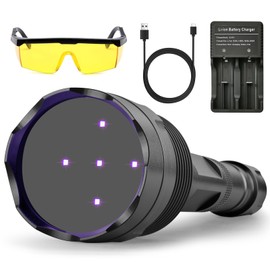 SAOPRKLER New UV Light Flashlight(UV5-365nm) High Power Upgraded UV Flashlight for Gem Identification, Scorpion Spotting, AC System Inspection and Rock Fluorescence