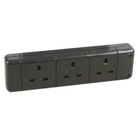 3 Socket Extension, Black