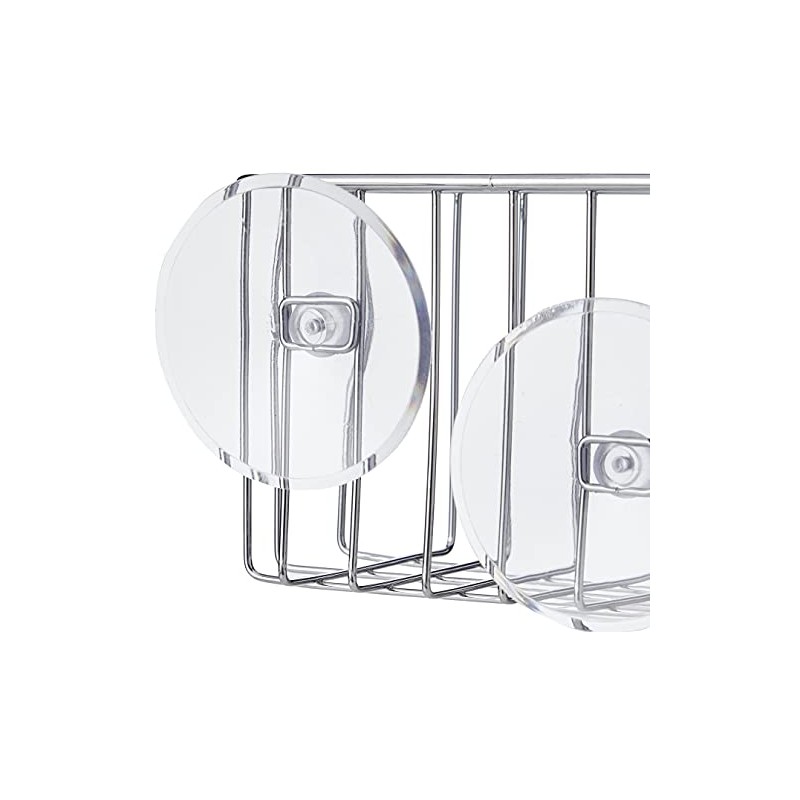 iDesign Shower Caddy Suction, Bathroom Metal Storage Shelf with Vacuum