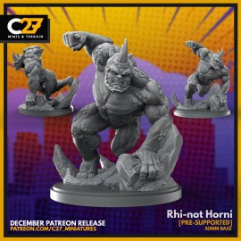 Rhino 40mm Scale Miniature - Crisis Protocol Proxy