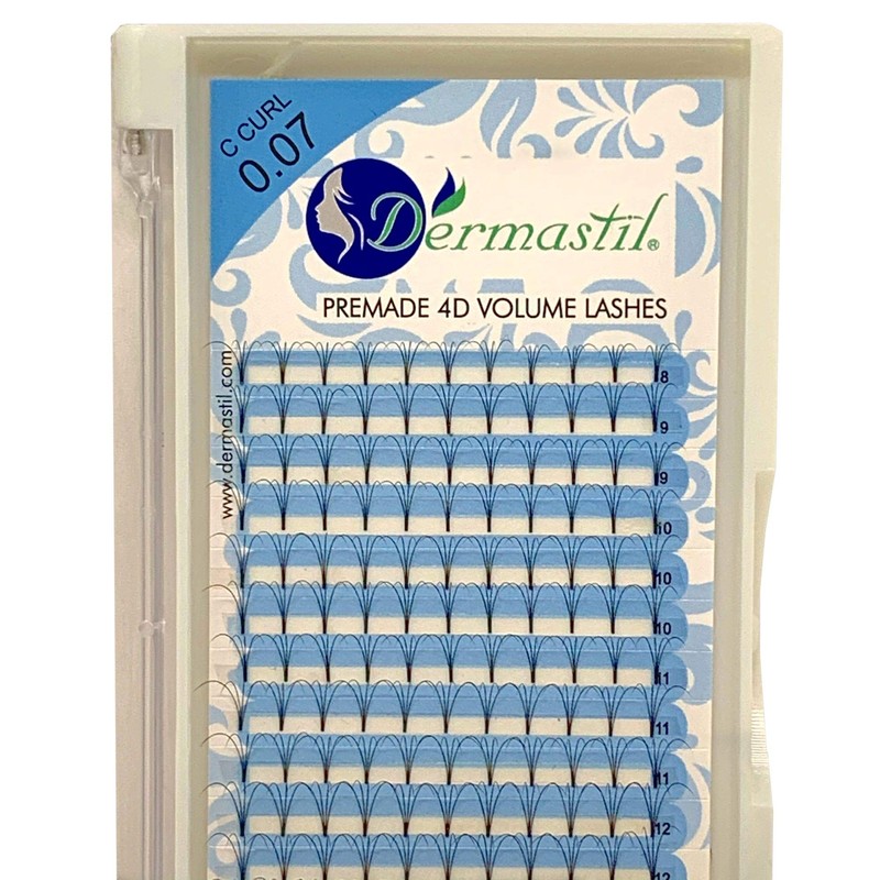 Dermastil 4D Premade Handmade Volume Eyelashes, Ready-to-Use Fan without Knots,