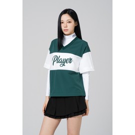 Women's golf anorak short sleeve windbreaker semi-overfit V-neck short sleeve big size women's golf wear / 여성골프아노락반팔 바람막이 세미 오버핏 브이넥 반팔 빅사이즈 여성골프웨어