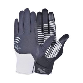 AK Equestrian Perfo Fit Amareta Suede Horse Riding All Season Multifunctional Gloves AKRS-8392 (Black/Grey, S)