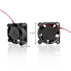 Zittop 2 Pieces BXR 25mm X 25 X 10 Brushless Cooling Fan Small Micro Flow CFM 12v C11