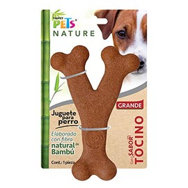 Fancy Pets Hueso Masticable GDE de Bambú Triple para Perro 18 cm con Sabor a Tocino
