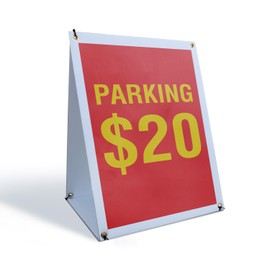 Parking $20 Dollars Sidewalk Sign 18 Inch x 24 Inch A-Frame Images On Both Sides | Event Parking, Premium Locations, Affordable Signage | Made in USA