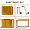 20" Premium Teak Shower Bench with Shelf & Handle, Solid