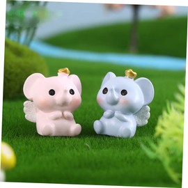Generic 3sets Miniature Elephant Figurines Adorable Resin Animal Models for Garden and Home Decor for Christmas Thanksgiving and Special Occasions 6pcs*3