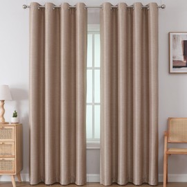 Airwill Blackout Curtains, Set of 2 Window Curtain Panels, Grommet Curtains for Living Room Bedroom Window - Thermal Insulated and Room Darkening (W52 x L45 Inch, 2 Panels, Coffee)