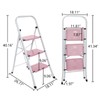 LUISLADDERS Step Ladder, Folding 3 Step Stool with Handgrip Anti-Slip